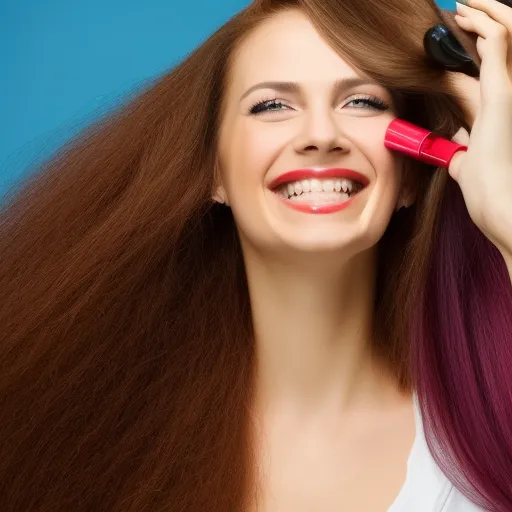 

A woman with long, colored hair smiling while brushing her hair, showing the importance of proper hair care for colored hair.