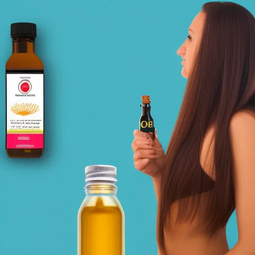 

An image of a woman with long, healthy-looking hair, with a bottle of coconut oil in the background.