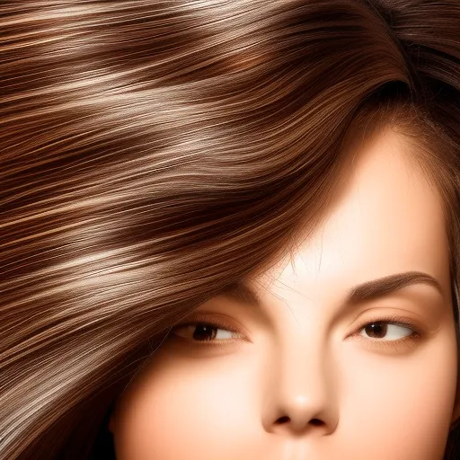 

A close-up of a woman's head with beautiful, shiny, healthy hair, showing the benefits of using Kardoune hair care products.