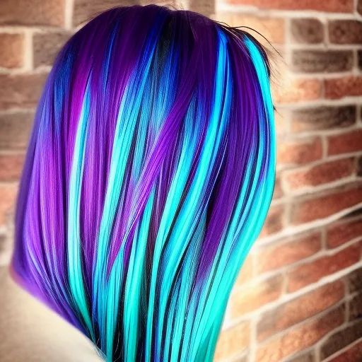 

A close-up of a woman's head with purple shampoo in her hair, highlighting the vibrant color and healthy shine of her hair.