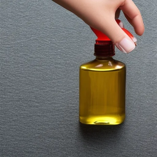 

A close-up of a woman's hand holding a bottle of oil, with the label "Hair Oil for Curly Hair" visible.