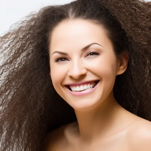 

A woman with long, healthy-looking hair wearing a hair mask, with a satisfied smile on her face.