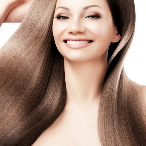 

A woman with long, shiny, and silky hair wearing a hair mask, with a satisfied smile on her face.