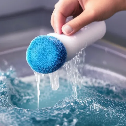 

Une photo d'une bouteille de shampooing bleu avec des gouttes d'eau sur le devant, symbolisant la douceur et la protection des cheveux.