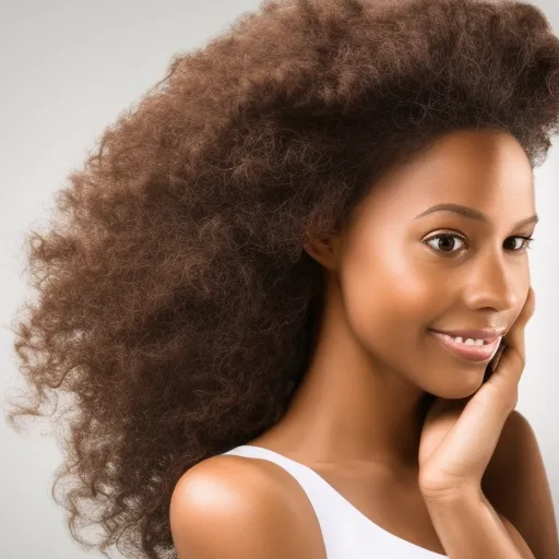 

A woman with long, healthy, and shiny curls, showing off the results of Loly Boost Curl's innovative hair care products.