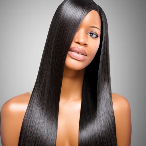 

A woman with long, glossy, straight hair, showing the results of a Brazilian hair smoothing treatment.